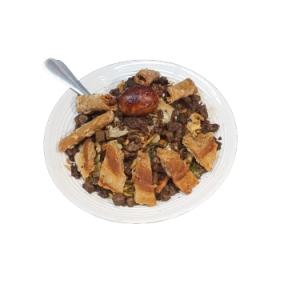 b5 topped with carabeef + pork liver + karahay + longganisa + shanghai